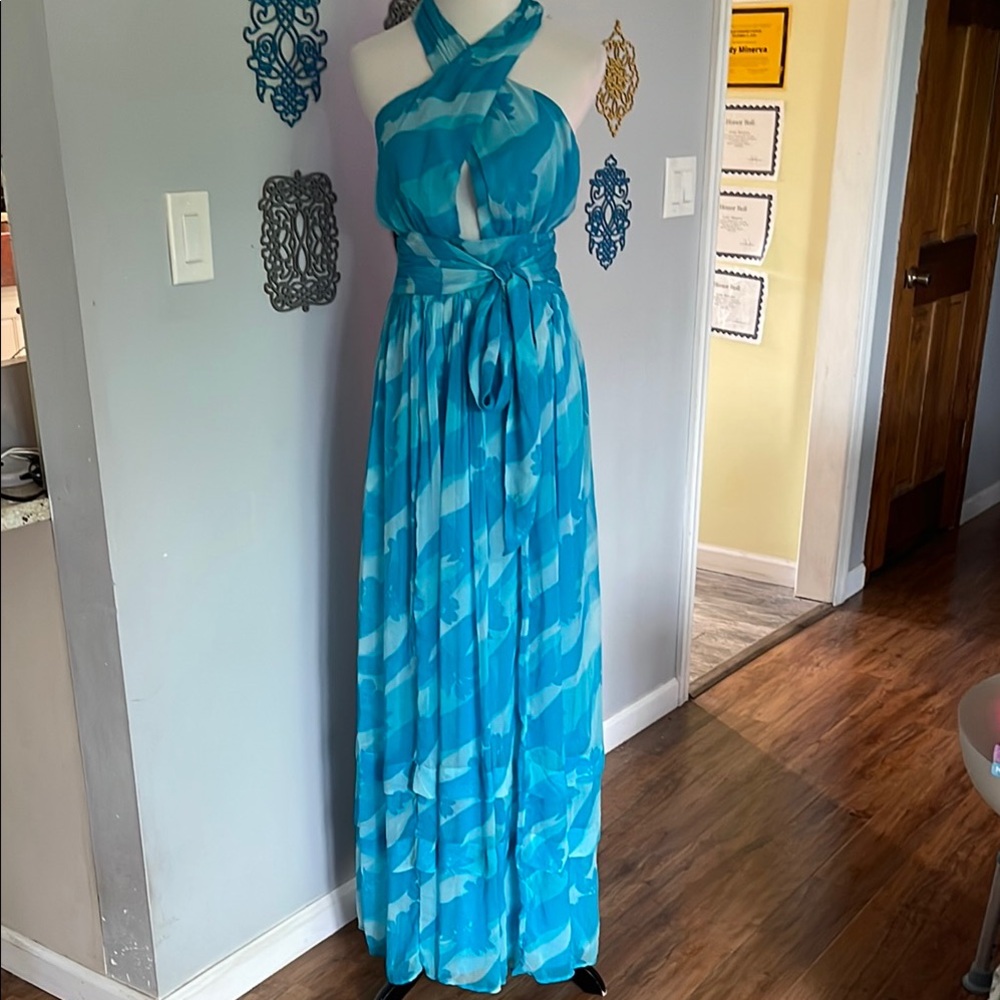 Ramy Brook NWT Zoya Blue Maxi Dress in Lagco